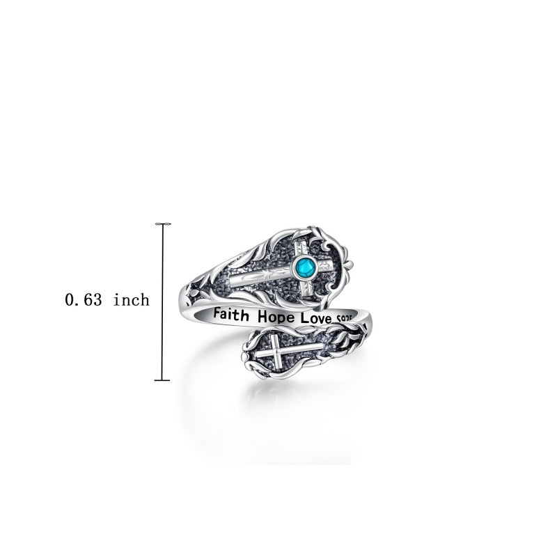 Sterling SilverMustard Seed Turtle Ocean Butterfly Dragonfly Turquoise Adjustable  Spoon Ring Spoon Jewelry for Women