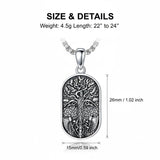 Sterling Silver Memento Mori Tree of Life Anubis Pendant Viking Amulet   Protection Pendant Necklace Egyptian Jewelry