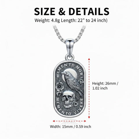 Sterling Silver Memento Mori Tree of Life Anubis Pendant Viking Amulet   Protection Pendant Necklace Halloween Gift