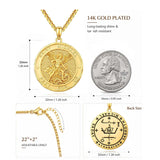 Christian Religious Medal Amulet 14K Gold Plated Pendant  Necklace