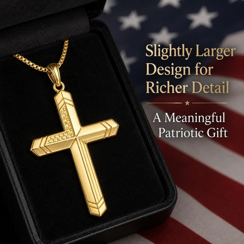 Cross Pendant Necklace  14K Gold Plated Christian Faith Jewelry