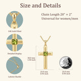 14K Gold Plated  Birthstone Cross Necklace  Pendant Necklace Mother's Day Birthday Gifts for Women
