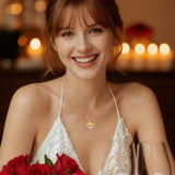 14K Gold Plated Initial Love Heart 2 Carat Moissanite Necklaces for Women Christmas Anniversary Birthday Present Gifts