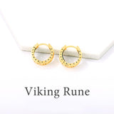 14K Gold Plated  Viking Hoop Earrings