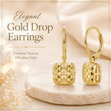 14K Gold Plated Ball Leverback Earring for Women