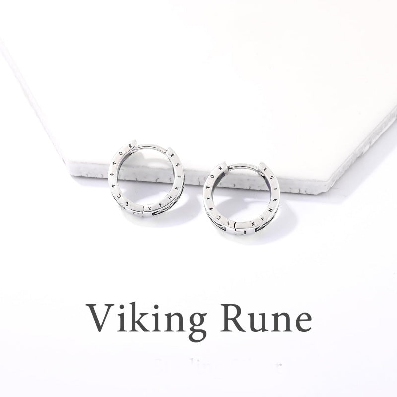 14K Gold Plated  Viking Hoop Earrings
