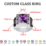 Sterling Silver Personalized Birthstone High School College Class Ring