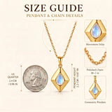 14K Gold Plated Bohemian Teardrop Pendant Necklace for Women