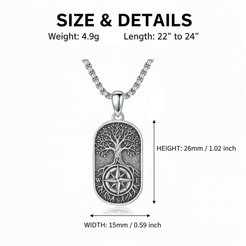 Sterling Silver Memento Mori Tree of Life Anubis Pendant Viking Amulet   Protection Pendant Necklace Egyptian Jewelry