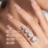 Sterling Silver Simulated Round Moissanite Solitaire Engagement Ring