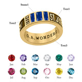 Sterling Sliver Personalied Engraved Birthstone Graduation High School Rings