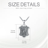 Sterling Silver Crown of Thorns Jesus St Benedict St Michael Pendant Necklace