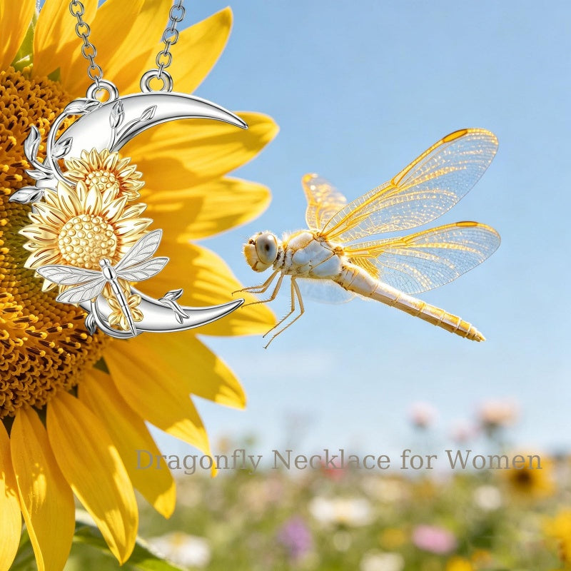 Sterling Silver Heart Bee Dragonfly Butterfly Hummingbird Sunflower Animal Pendant Necklace  Gifts for Christmas