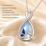 Sterling Silver Teardrop Gemstone Rose Butterfly Infinity Heart Necklace for Women