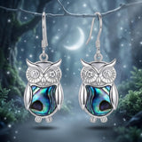 Sterling Silver Abalone Shell Hummingbird Owl Sea Turtle Cat Frog Horse Seahorse Dangle Earrings  Gifts for Christmas