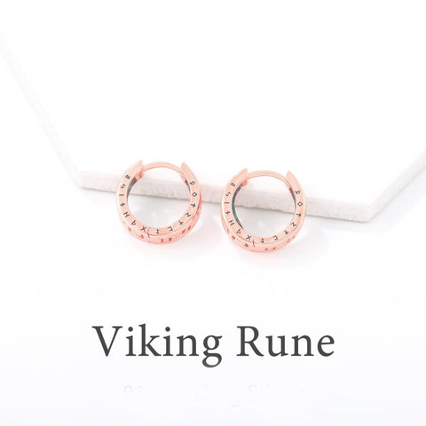 14K Gold Plated  Viking Hoop Earrings