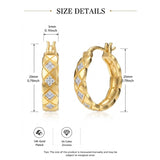 14K Gold Plated Hoop Earrings Jewelry Gift for Birthday Anniversary Mother's Day