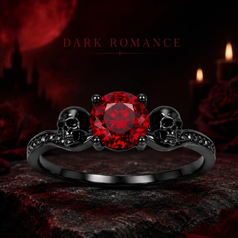 Sterling Silver 10K 14K 18K Gold Personalized Gothic Skull Ring Exquisite Spooky Jewelry for Halloween Lovers