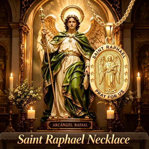 14K Gold  Plated Patron Saint Pendant Necklace Catholic Saints Religious Protective Jewelry Gift