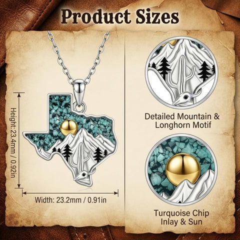 Sterling Silver  Bluebonnets Cow Skull Cowboy Hat Boot Cactus Cowgirl Texas Necklace Texas Necklace