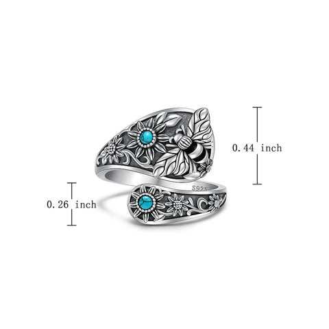 Sterling Silver Oxidized Dragonfly Butterfly Hummingbird Sea Turtle Anchor Cross Tree of Life Sunflower Spoon Ring