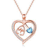 10K 14K 18K Gold Heart Birthstone Personalized Engraved Stethoscope Pendant Necklace