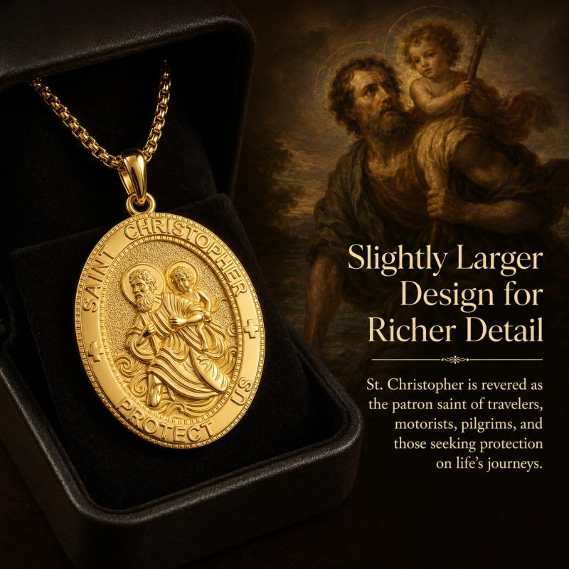 Patron Saint Medal Gold Plated Catholic Pendant Christian Religious Necklace Amulet Jewelry
