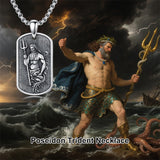 Sterling Silver  Poseidon Trident  Pendant Necklace for Men