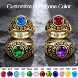 Sterling Silver Personalized Men's Class Ring Custom Graduation Ring