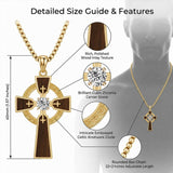 Wood 14K Gold Plated Cross Pendant Necklace