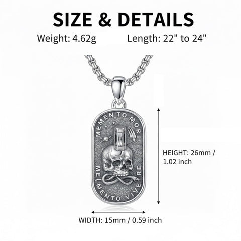 Sterling Silver Memento Mori Tree of Life Anubis Pendant Viking Amulet   Protection Pendant Necklace Halloween Gift