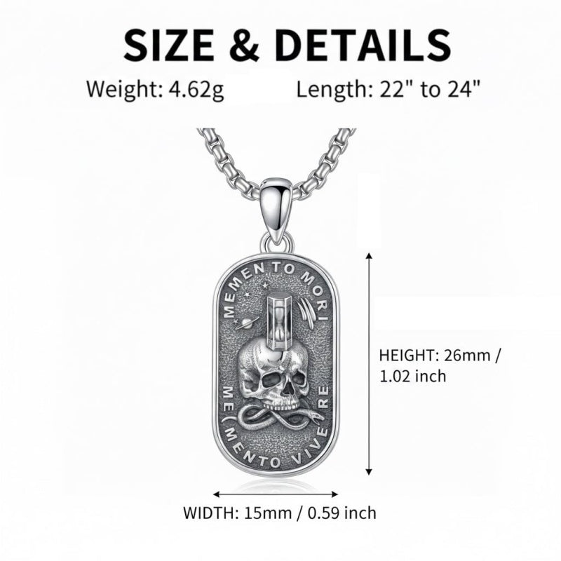 Sterling Silver Memento Mori Tree of Life Anubis Pendant Viking Amulet   Protection Pendant Necklace Halloween Gift