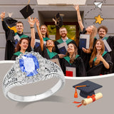 Copper Sterling Silver Personalized Birthstone High School College Class Ring Graduation Memorial Rings Gifts for Her