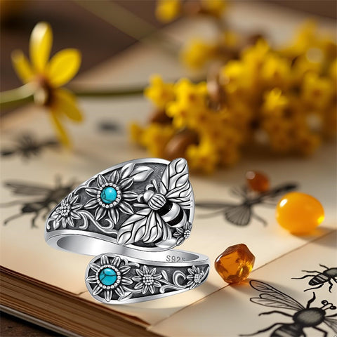 Sterling Silver Oxidized Dragonfly Butterfly Hummingbird Sea Turtle Anchor Cross Tree of Life Sunflower Spoon Ring