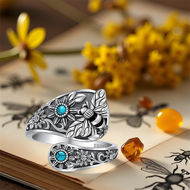 Sterling Silver Oxidized Dragonfly Butterfly Hummingbird Sea Turtle Anchor Cross Tree of Life Sunflower Spoon Ring