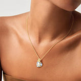10K 14K 18K Gold Heart Birthstone Rose Pendant Necklace Gifts for Wife Girlfriend Mom Daughter Grandma