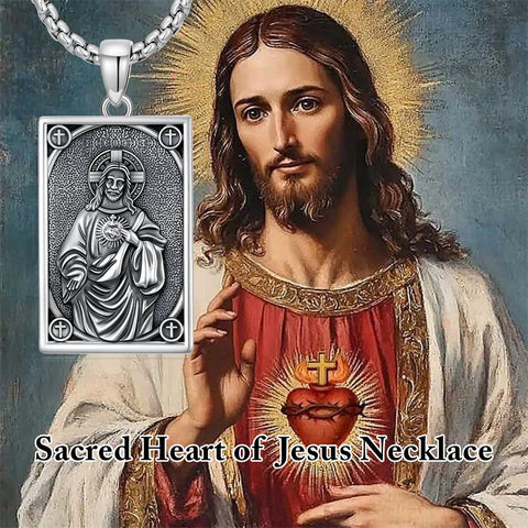 Sterling Silver Saint Anthony Saint Jude Saint Christopher   Saint Michael Amulet Religious Pendant Necklace