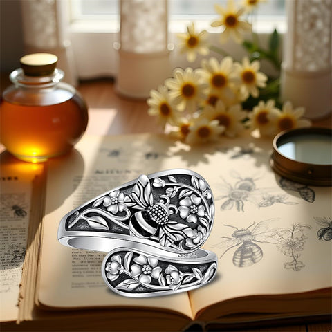 Sterling Silver Oxidized Dragonfly Butterfly Hummingbird Sea Turtle Anchor Cross Tree of Life Sunflower Spoon Ring