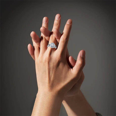 Sterling Silver Customized  Pattern  Engraved Class Ring for Men