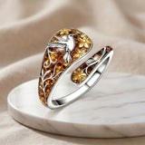 Sterling Silver Turquoise Hummingbird Butterfly Sunflower Adjustable Spoon Ring