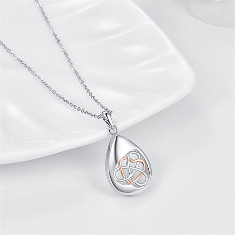 Sterling Silver Tear Dangle Celtic Knot Butterfly Urn Necklace for Ashes