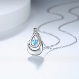 Sterling Silver Heart CZ TearDangle Urn Necklace for Ashes