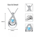 Sterling Silver Heart CZ TearDangle Urn Necklace for Ashes
