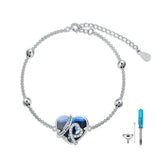 Sterling Silver Heart Urn Bracelet for Ashes Engraved With I Love You Forever