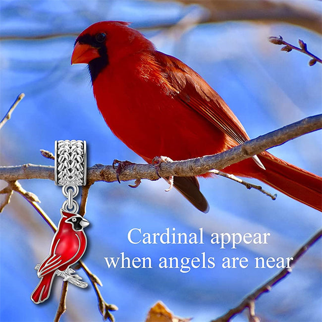 Red Cardinal Bird Charm 925 Sterling Silver Dangle Bead Fit Bracelet –  romanticwork