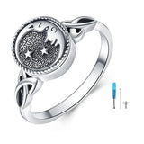Sterling Silver Moon and Star Urn Ring for Ashes