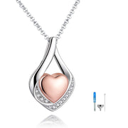 Cremation Jewelry 925 Sterling Silver Teardrop Urn Necklace For Ashes Heart Shape Memorial Keepsake Pendant For Ashes