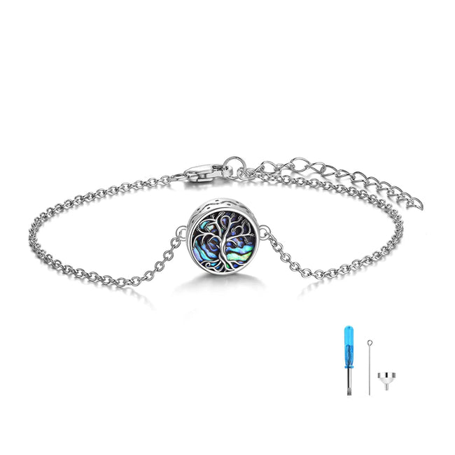 Tree of Life Urn Bracelet for Ashes 925 Sterling Silver Tree of Life C–  romanticwork