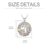 Sterling Silver Crystal Tree of Life 2 Sisters Pendant Necklace