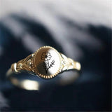 925 Sterling Silver Birth Flower Ring Vintage Flower Signet Ring Mother's Day Gift